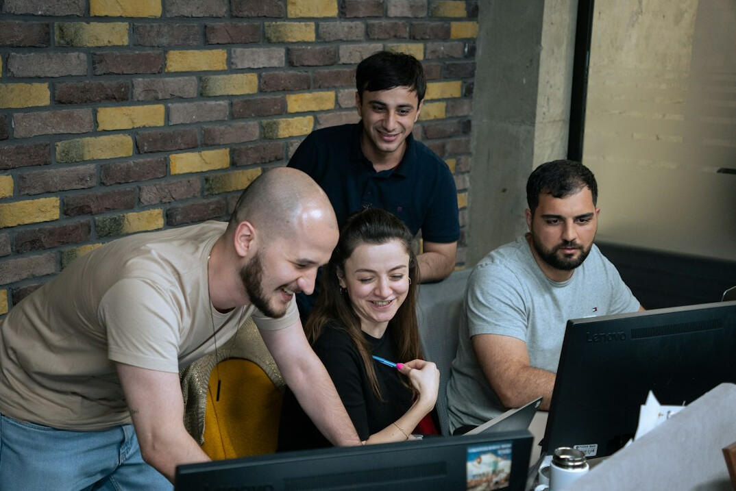 team of programmers in office