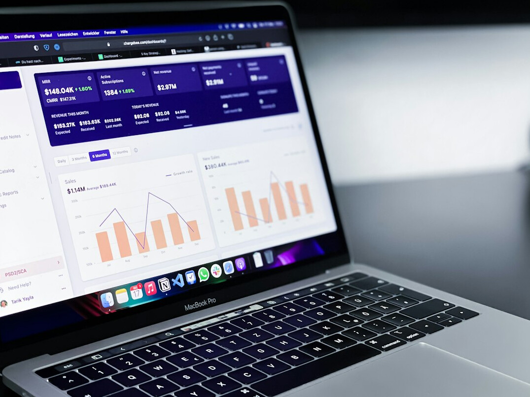 software dashboard on screen